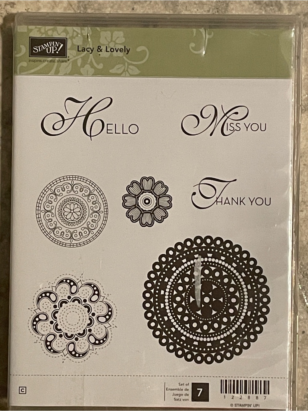 Stampin' Up! Lacy & Lovely Clear Stamp Set - Black and Olive new
